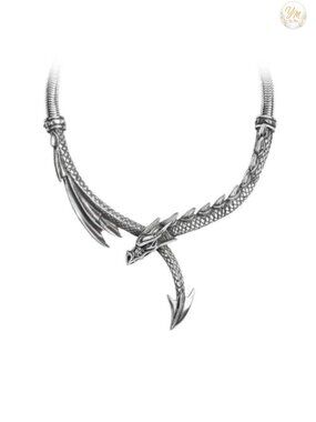Alchemy Gothic Pewter Dragon Myths Necklace Handcrafted in England